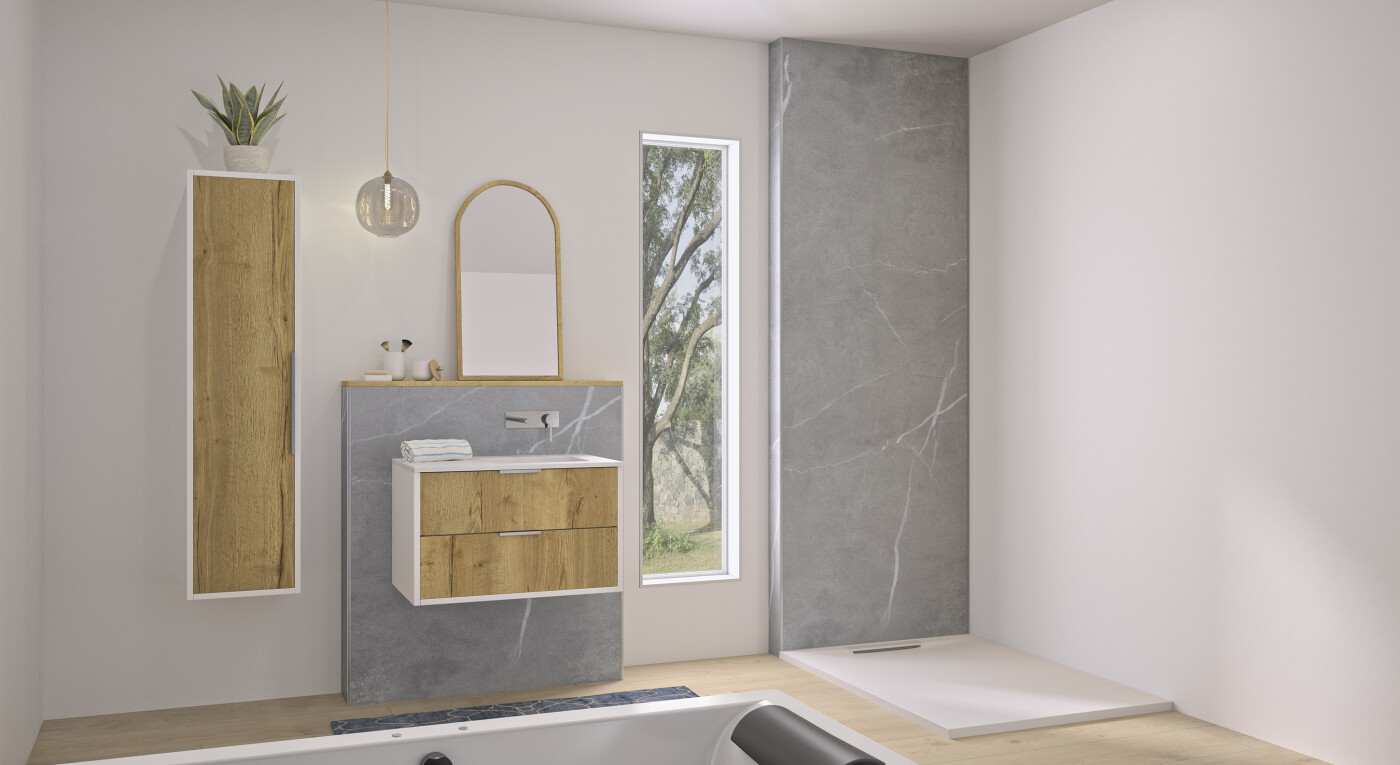 Integra Essentiel plus - Marbre gris galet - 2900x1585