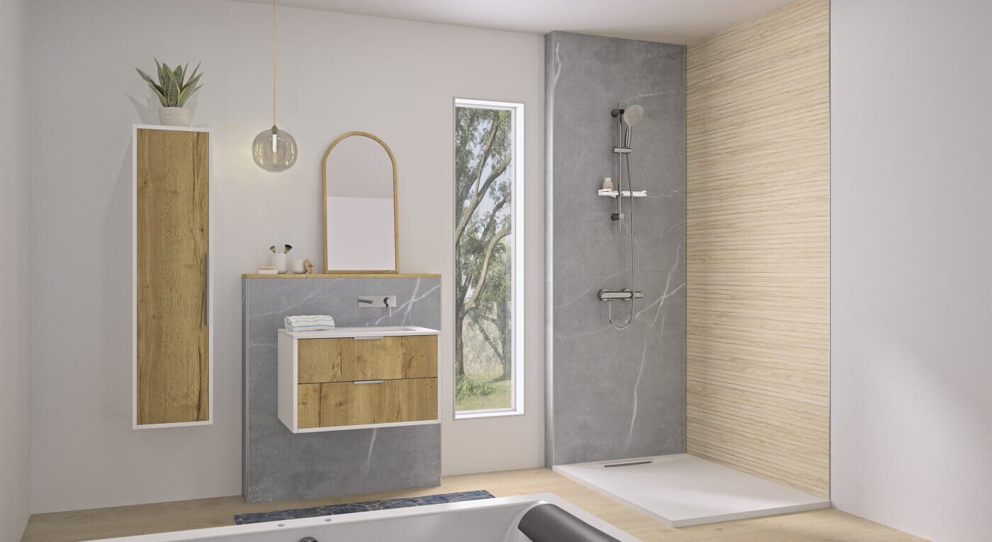 integra design marbre gris galet